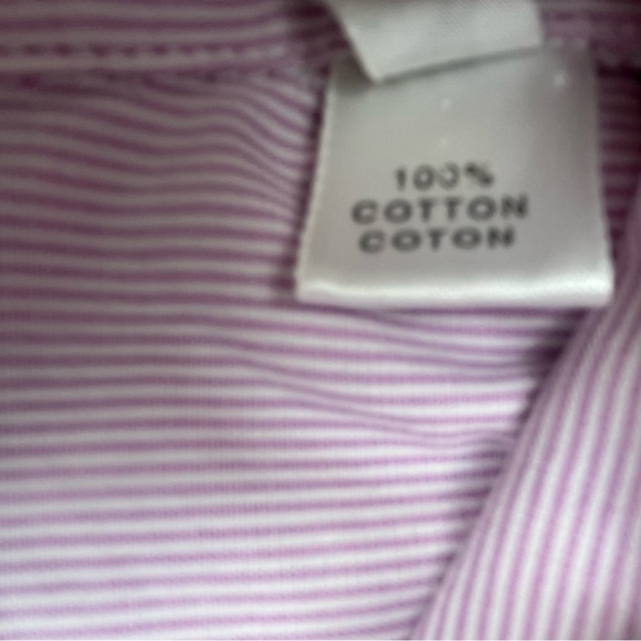 Armani Shirt Adult Neck 16 Large Purple Button Up Striped Double Cuff Luxury Men - Picture 9 of 14